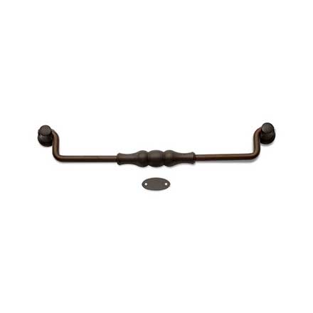RK International [CP-3705-RB] Solid Brass Cabinet Bail Pull - Beaded Middle - Oversized - Oil Rubbed Bronze Finish - 8&quot; C/C - 8 3/4&quot; L