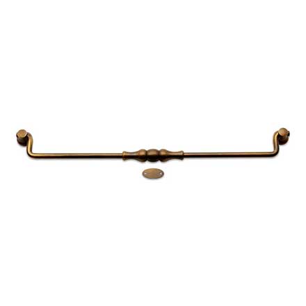 RK International [CP-3706-AE] Solid Brass Cabinet Bail Pull - Beaded Middle - Oversized - Antique English Finish - 12" C/C - 12 3/4" L