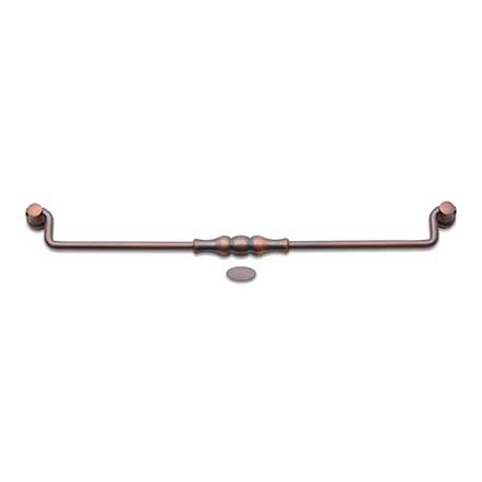 RK International [CP-3706-DC] Solid Brass Cabinet Bail Pull - Beaded Middle - Oversized - Distressed Copper Finish - 12" C/C - 12 3/4" L