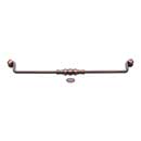 RK International [CP-3706-DC] Solid Brass Cabinet Bail Pull - Beaded Middle - Oversized - Distressed Copper Finish - 12&quot; C/C - 12 3/4&quot; L