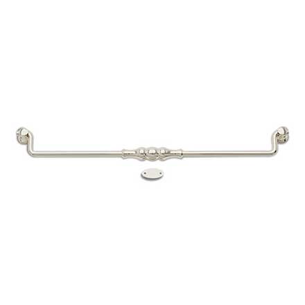 RK International [CP-3706-PN] Solid Brass Cabinet Bail Pull - Beaded Middle - Oversized - Polished Nickel Finish - 12" C/C - 12 3/4" L