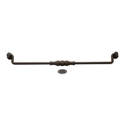 RK International [CP-3706-RB] Solid Brass Cabinet Bail Pull - Beaded Middle - Oversized - Oil Rubbed Bronze Finish - 12" C/C - 12 3/4" L
