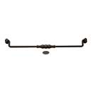 RK International [CP-3706-RB] Solid Brass Cabinet Bail Pull - Beaded Middle - Oversized - Oil Rubbed Bronze Finish - 12&quot; C/C - 12 3/4&quot; L