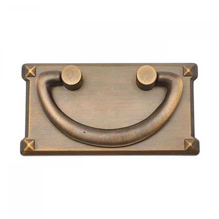 RK International [CF-5260-AE] Solid Brass Cabinet Bail Pull - Rectangular Plated - Antique English Finish - 1 1/2" C/C - 3 3/4" L