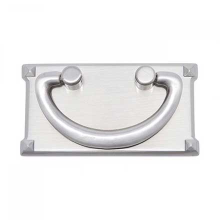 RK International [CF-5260-P] Solid Brass Cabinet Bail Pull - Rectangular Plated - Satin Nickel Finish - 1 1/2" C/C - 3 3/4" L