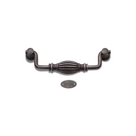 RK International [CP-3721-DN] Solid Brass Cabinet Bail Pull - Indian Drum - Oversized - Distressed Nickel Finish - 5&quot; C/C - 5 3/4&quot; L