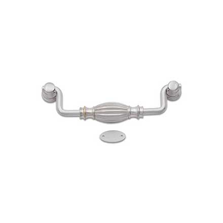 RK International [CP-3721-P] Solid Brass Cabinet Bail Pull - Indian Drum - Oversized - Satin Nickel Finish - 5" C/C - 5 3/4" L