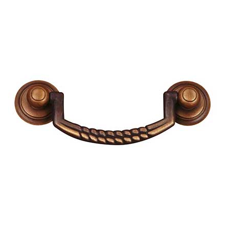 RK International [CP-3708-AE] Solid Brass Cabinet Bail Pull - Split Rope - Standard Size - Antique English Finish - 3&quot; C/C - 3 15/16&quot; L