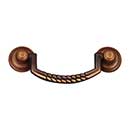 RK International [CP-3708-AE] Solid Brass Cabinet Bail Pull - Split Rope - Standard Size - Antique English Finish - 3&quot; C/C - 3 15/16&quot; L