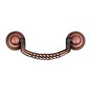 RK International [CP-3708-DC] Solid Brass Cabinet Bail Pull - Split Rope - Standard Size - Distressed Copper Finish - 3&quot; C/C - 3 15/16&quot; L