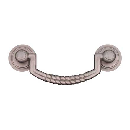 RK International [CP-3708-P] Solid Brass Cabinet Bail Pull - Split Rope - Standard Size - Satin Nickel Finish - 3&quot; C/C - 3 15/16&quot; L