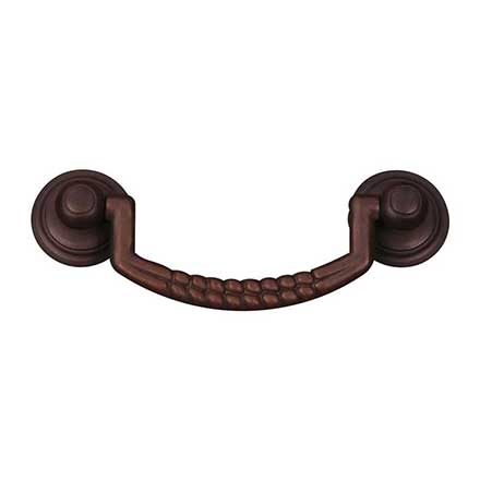 RK International [CP-3708-RB] Solid Brass Cabinet Bail Pull - Split Rope - Standard Size - Oil Rubbed Bronze Finish - 3" C/C - 3 15/16" L