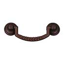 RK International [CP-3708-RB] Solid Brass Cabinet Bail Pull - Split Rope - Standard Size - Oil Rubbed Bronze Finish - 3&quot; C/C - 3 15/16&quot; L