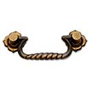 RK International [CP-3709-AE] Solid Brass Cabinet Bail Pull - Rope w/ Clover Rosettes - Standard Size - Antique English Finish - 3&quot; C/C - 4 1/4&quot; L