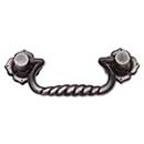 RK International [CP-3709-DN] Solid Brass Cabinet Bail Pull - Rope w/ Clover Rosettes - Standard Size - Distressed Nickel Finish - 3&quot; C/C - 4 1/4&quot; L
