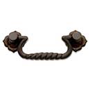 RK International [CP-3709-RB] Solid Brass Cabinet Bail Pull - Rope w/ Clover Rosettes - Standard Size - Oil Rubbed Bronze Finish - 3&quot; C/C - 4 1/4&quot; L