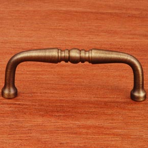 RK International [CP-04-AE] Solid Brass Cabinet Pull Handle - Decorative Curved - Antique English Finish - 3 1/4" L