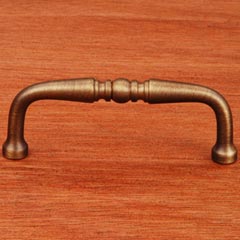 RK International [CP-04-AE] Solid Brass Cabinet Pull Handle - Decorative Curved - Standard Size - Antique English Finish - 3&quot; C/C - 3 3/8&quot; L