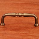 RK International [CP-04-AE] Solid Brass Cabinet Pull Handle - Decorative Curved - Standard Size - Antique English Finish - 3" C/C - 3 3/8" L