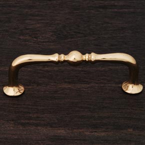 RK International [CP-04-ATB] Solid Brass Cabinet Pull Handle - Decorative Elongated Colonial - Polished Brass Finish - 3 3/8" L