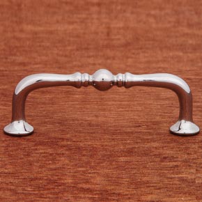 RK International [CP-04-ATC] Solid Brass Cabinet Pull Handle - Decorative Elongated Colonial - Chrome Finish - 3 3/8" L