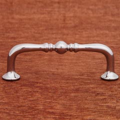 RK International [CP-04-ATC] Solid Brass Cabinet Pull Handle - Decorative Elongated Colonial - Standard Size - Polished Chrome Finish - 3" C/C - 3 1/2" L