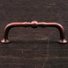 RK International [CP-04-ATDC] Solid Brass Cabinet Pull Handle - Decorative Elongated Colonial - Standard Size - Distressed Copper Finish - 3&quot; C/C - 3 1/2&quot; L