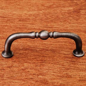 RK International [CP-04-ATDN] Solid Brass Cabinet Pull Handle - Decorative Elongated Colonial - Distressed Nickel Finish - 3 3/8" L