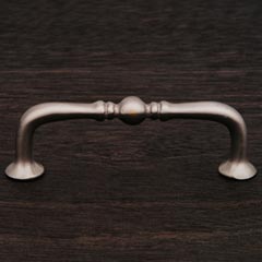 RK International [CP-04-ATP] Solid Brass Cabinet Pull Handle - Decorative Elongated Colonial - Standard Size - Satin Nickel Finish - 3&quot; C/C - 3 1/2&quot; L