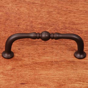 RK International [CP-04-ATRB] Solid Brass Cabinet Pull Handle - Decorative Elongated Colonial - Oil Rubbed Bronze Finish - 3 3/8" L