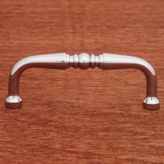 RK International [CP-04-C] Solid Brass Cabinet Pull Handle - Decorative Curved - Standard Size - Polished Chrome Finish - 3" C/C - 3 3/8" L