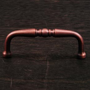 RK International [CP-04-DC] Solid Brass Cabinet Pull Handle - Decorative Curved - Distressed Copper Finish - 3 1/4" L