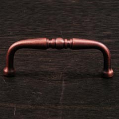 RK International [CP-04-DC] Solid Brass Cabinet Pull Handle - Decorative Curved - Standard Size - Distressed Copper Finish - 3&quot; C/C - 3 3/8&quot; L