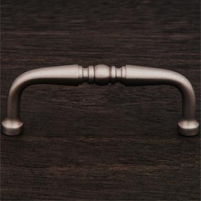 RK International [CP-04-P] Solid Brass Cabinet Pull Handle - Decorative Curved - Pewter Finish - 3 1/4" L