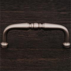 RK International [CP-04-P] Solid Brass Cabinet Pull Handle - Decorative Curved - Standard Size - Satin Nickel Finish - 3&quot; C/C - 3 3/8&quot; L
