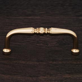 RK International [CP-04-T] Solid Brass Cabinet Pull Handle - Decorative Curved - Polished Brass Finish - 3 1/4" L