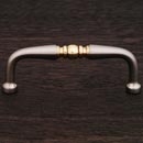 RK International [CP-04-TBP] Solid Brass Cabinet Pull Handle - Decorative Curved - Standard Size - Satin Nickel & Polished Brass Finish - 3" C/C - 3 3/8" L