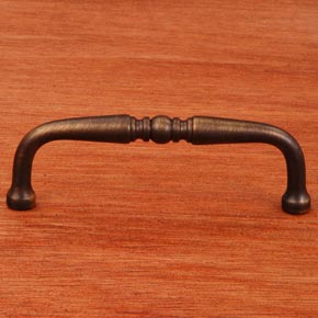 RK International [CP-05-AE] Solid Brass Cabinet Pull Handle - Decorative Curved - Antique English Finish - 3 7/8" L