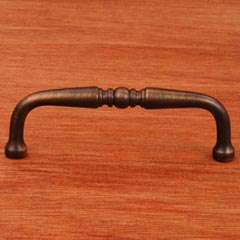 RK International [CP-05-AE] Solid Brass Cabinet Pull Handle - Decorative Curved - Standard Size - Antique English Finish - 3 1/2&quot; C/C - 3 7/8&quot; L