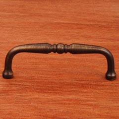 RK International [CP-05-AE] Solid Brass Cabinet Pull Handle - Decorative Curved - Standard Size - Antique English Finish - 3 1/2" C/C - 3 7/8" L