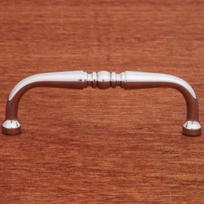 RK International [CP-05-C] Solid Brass Cabinet Pull Handle - Decorative Curved - Chrome Finish - 3 7/8" L