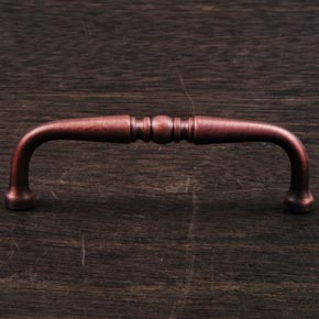 RK International [CP-05-DC] Solid Brass Cabinet Pull Handle - Decorative Curved - Distressed Copper Finish - 3 7/8" L