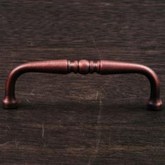 RK International [CP-05-DC] Solid Brass Cabinet Pull Handle - Decorative Curved - Standard Size - Distressed Copper Finish - 3 1/2&quot; C/C - 3 7/8&quot; L