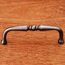 RK International [CP-05-DN] Solid Brass Cabinet Pull Handle - Decorative Curved - Standard Size - Distressed Nickel Finish - 3 1/2" C/C - 3 7/8" L
