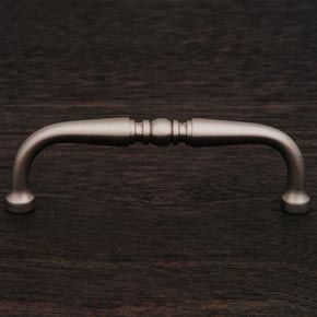 RK International [CP-05-P] Solid Brass Cabinet Pull Handle - Decorative Curved - Pewter Finish - 3 7/8" L