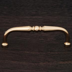 RK International [CP-05-T] Solid Brass Cabinet Pull Handle - Decorative Curved - Polished Brass Finish - 3 7/8" L