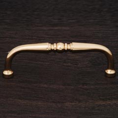 RK International [CP-05-T] Solid Brass Cabinet Pull Handle - Decorative Curved - Standard Size - Polished Brass Finish - 3 1/2" C/C - 3 7/8" L
