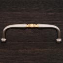 RK International [CP-05-TBP] Solid Brass Cabinet Pull Handle - Decorative Curved - Standard Size - Satin Nickel & Polished Brass Finish - 3 1/2" C/C - 3 7/8" L