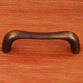 RK International [CP-09-AE] Solid Brass Cabinet Pull Handle - Contemporary Bent Middle - Antique English Finish - 3 3/8" L