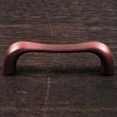 RK International [CP-09-DC] Solid Brass Cabinet Pull Handle - Contemporary Bent Middle - Standard Size - Distressed Copper Finish - 3" C/C - 3 3/8" L